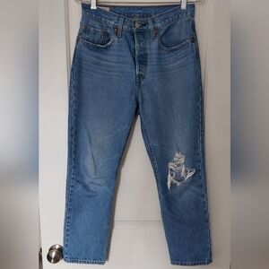 Levi"s Women's 501 High Rise Button Fly Distressed Jeans Size 26x26